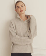 Super Luxe Cashmere Color Plaited High Neck Henley