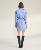 Woven Button Up Dress with Embroidery Detail